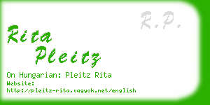 rita pleitz business card